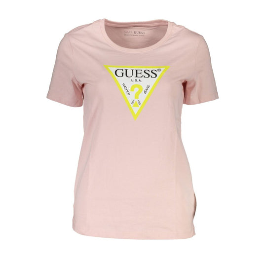 Guess Jeans Pink Cotton Tops & T-Shirt
