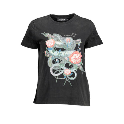 Desigual Black Cotton Tops & T-Shirt