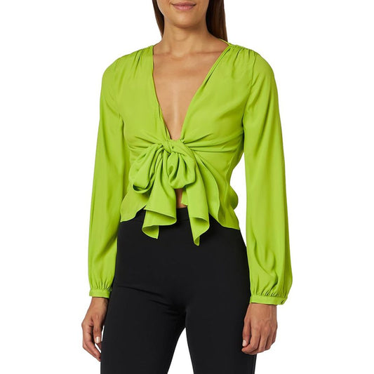 PINKO Green Silk Women Blouse