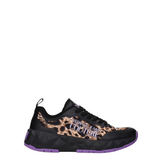 Versace Jeans Black Fabric Chunky Sneakers
