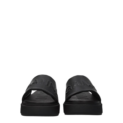 Ganni Black Polyethylene Slippers Sandals