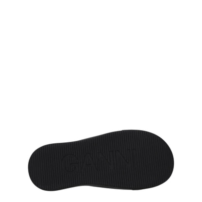 Ganni Black Polyethylene Slippers Sandals