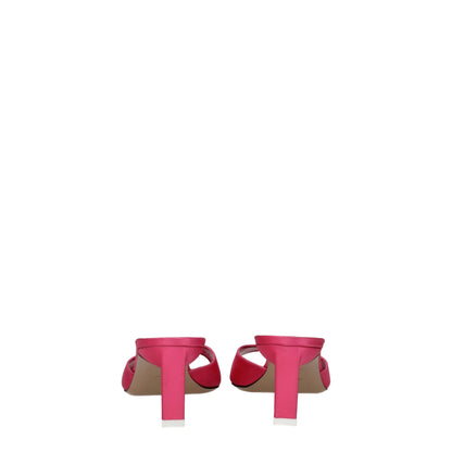 The Attico Pink Fabric Flat Sandals