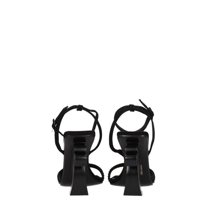 Palm Angels Black Leather Strap-Ons Sandals