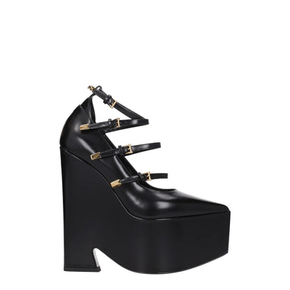 Versace Black Leather Broch