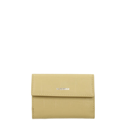 Jil Sander Yellow Leather Wallets
