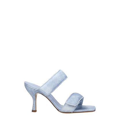 Giaborghini Blue Fabric Stiletto Heels Sandals