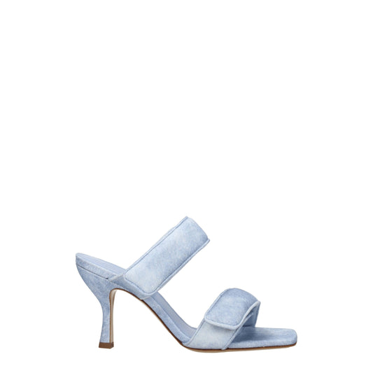 Giaborghini Blue Fabric Stiletto Heels Sandals