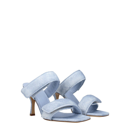 Giaborghini Blue Fabric Stiletto Heels Sandals