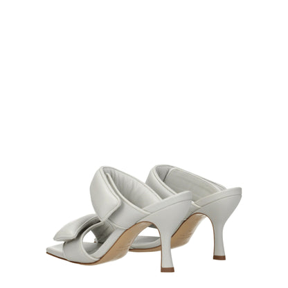 Giaborghini Gray Leather Stiletto Heels Sandals