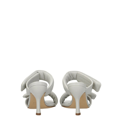 Giaborghini Gray Leather Stiletto Heels Sandals