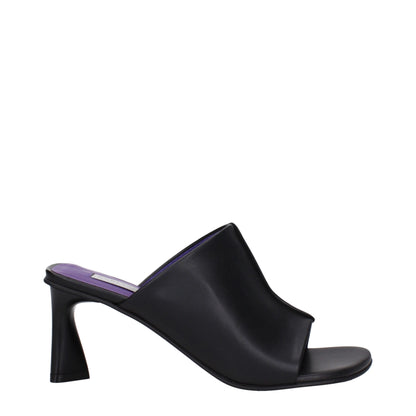 Stella McCartney Black Leather Stiletto Heels Sandals