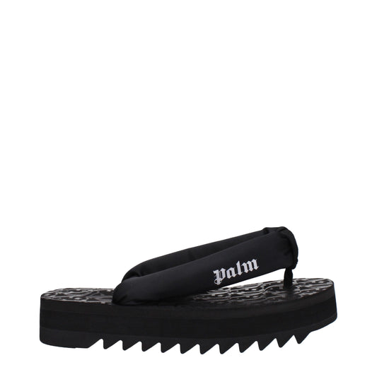 Palm Angels Black Fabric Flip-Flop Sandals