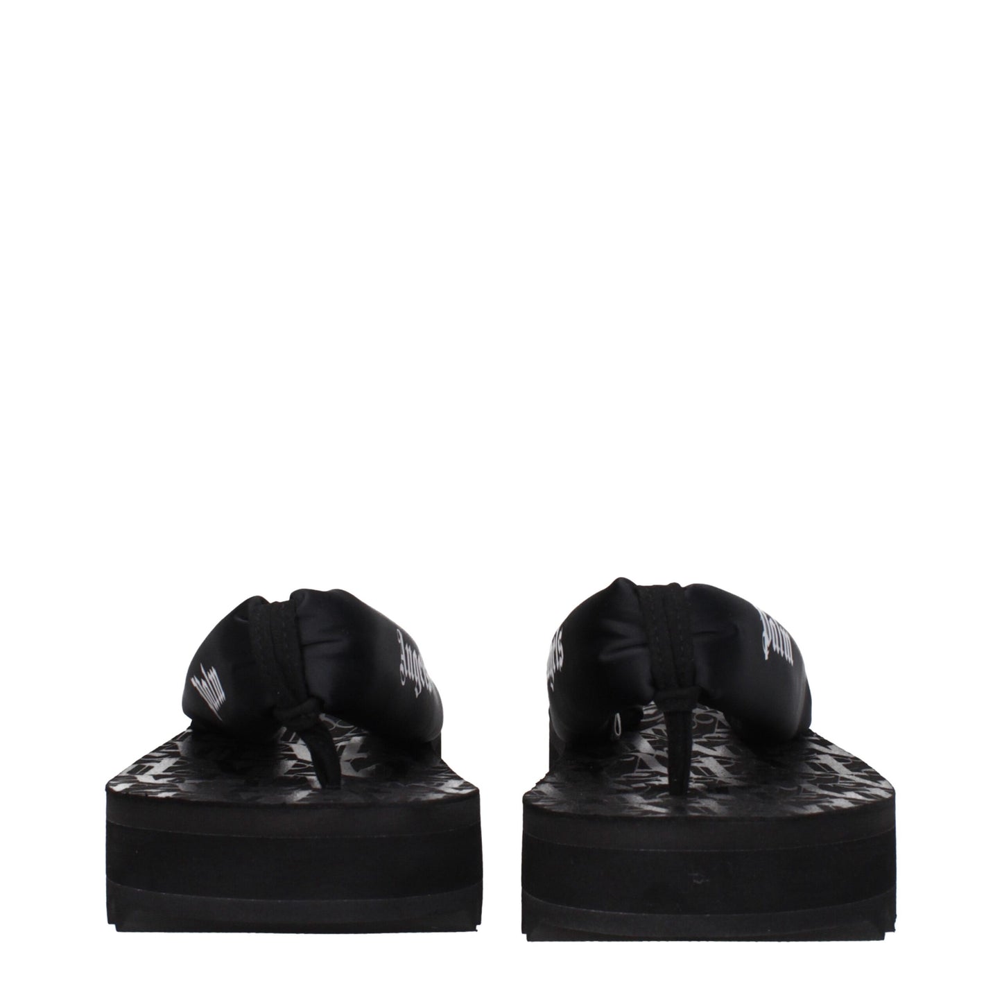 Palm Angels Black Fabric Flip-Flop Sandals