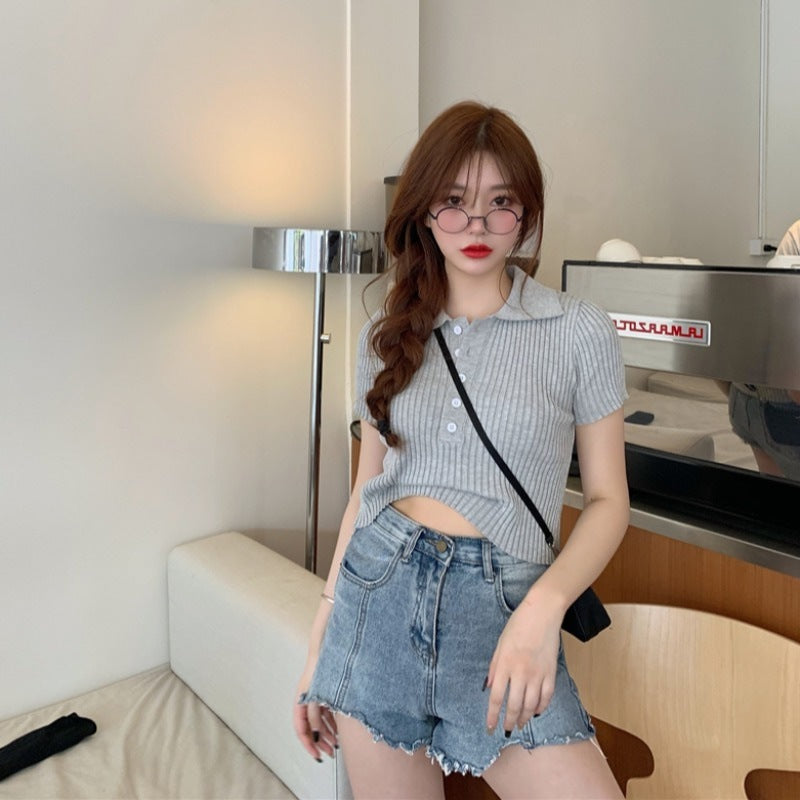 Lapel sweater pullover sweater