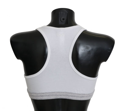 Dolce & Gabbana White Cotton Sport Stretch Bra Underwear