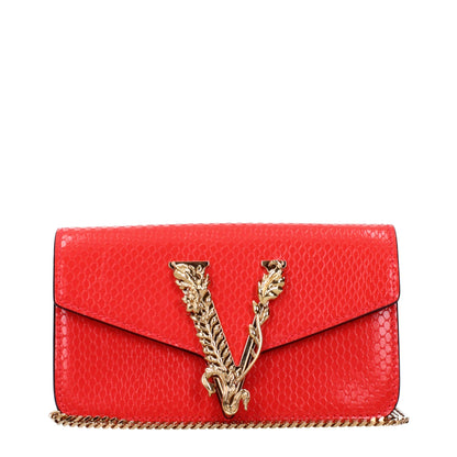 Versace Red Leather Clutch Bags