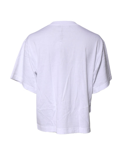 Dolce & Gabbana White Short Sleeves DG Logo Print Top T-shirt