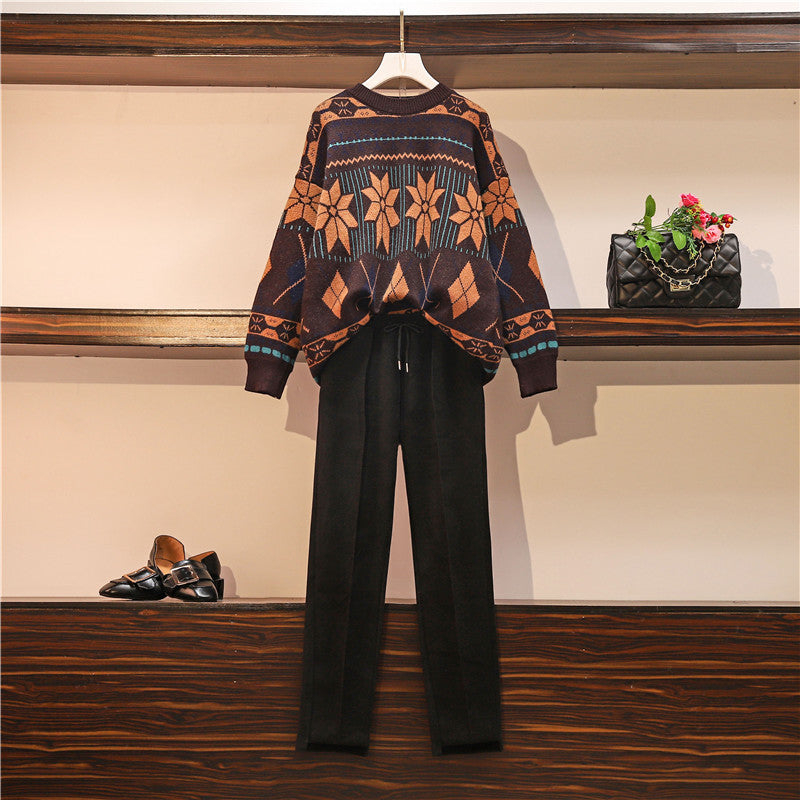 Ethnic style sweater couple sweater