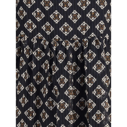 Kristina Ti Silk long Dress with rouches