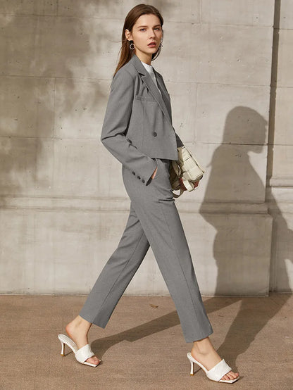 Amii Minimalism Spring New Women'S Suit Fashion Solid Lapel Suit Coat Women Loose Shorts Causal High Waist Female Pants 12130066