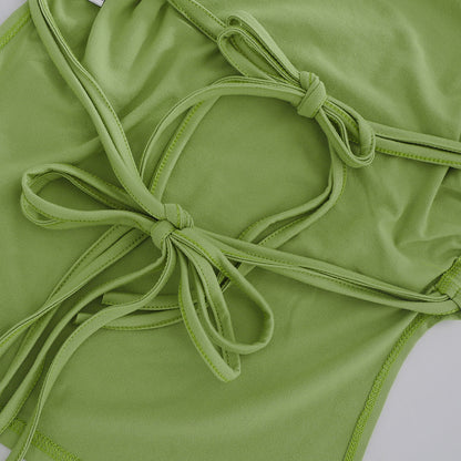 Pure Color Tied Tube Top Backless Wrap Chest Short Inner Wear Women