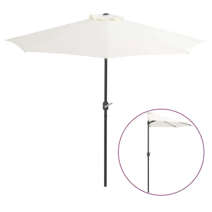 NNEVL Balcony Parasol with Aluminium Pole Sand 270x135 cm Half NNEVL