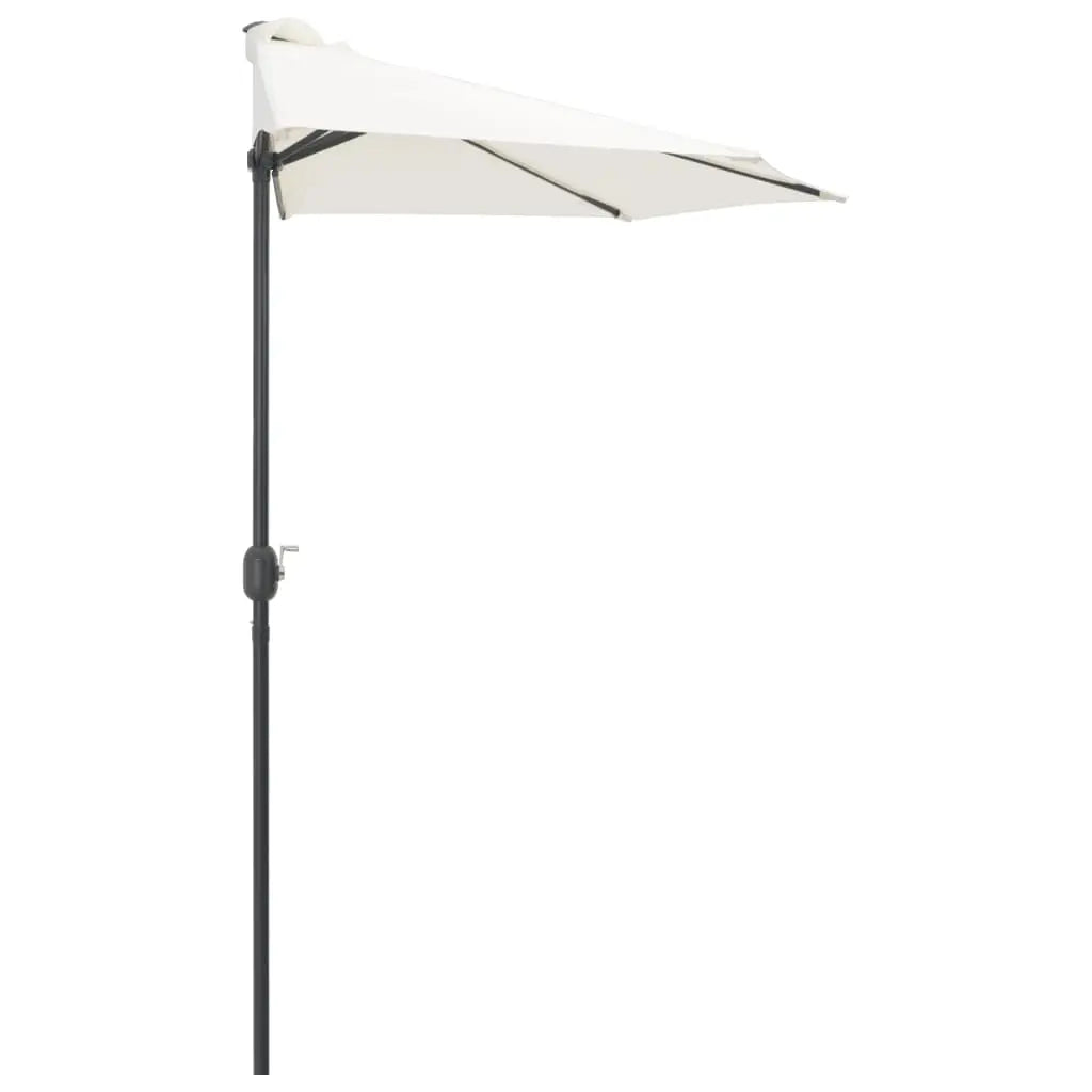 NNEVL Balcony Parasol with Aluminium Pole Sand 270x135 cm Half NNEVL