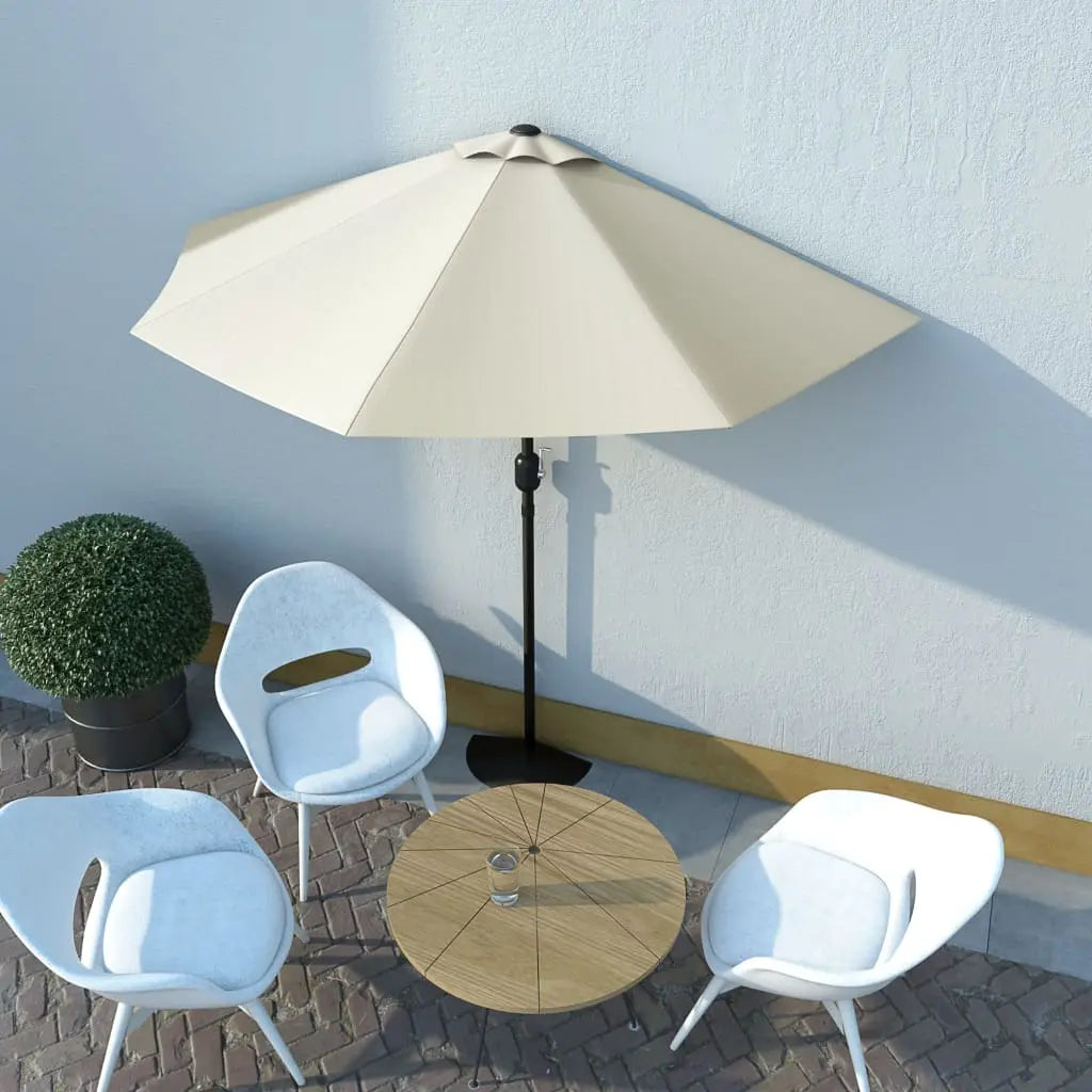 NNEVL Balcony Parasol with Aluminium Pole Sand 270x135 cm Half NNEVL