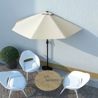 NNEVL Balcony Parasol with Aluminium Pole Sand 270x135 cm Half NNEVL
