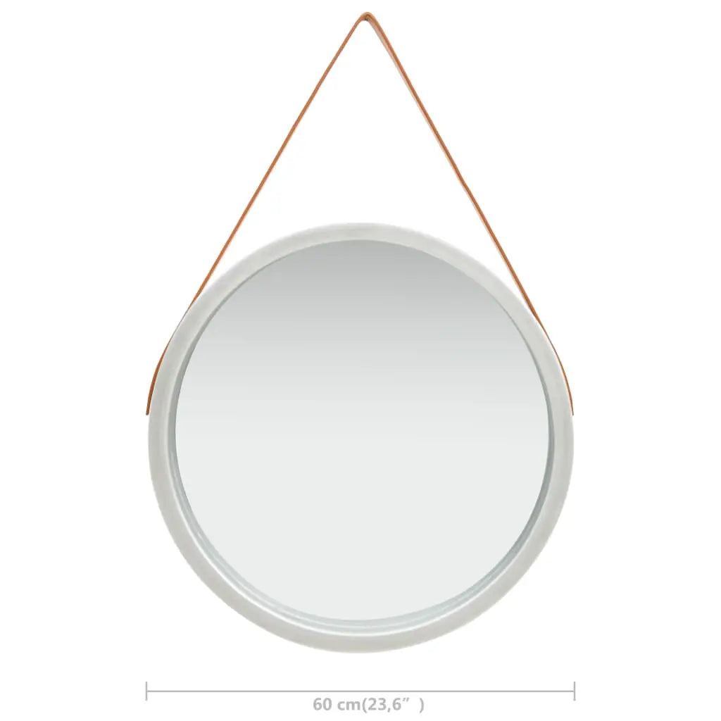 NNEVL Wall Mirror with Strap 60 cm Silver NNEVL