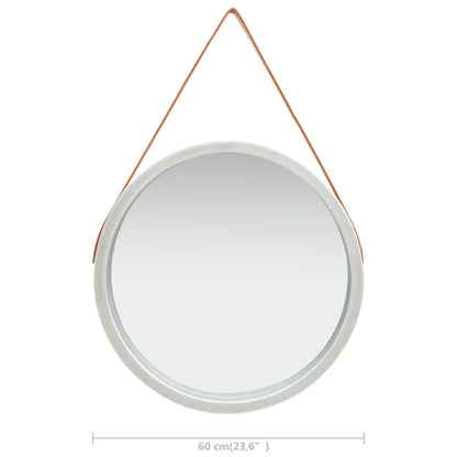 NNEVL Wall Mirror with Strap 60 cm Silver NNEVL