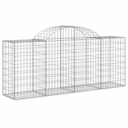 NNEVL Arched Gabion Baskets 3 pcs 200x50x80/100 cm Galvanised Iron NNEVL