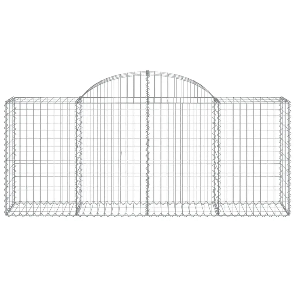 NNEVL Arched Gabion Baskets 3 pcs 200x50x80/100 cm Galvanised Iron NNEVL
