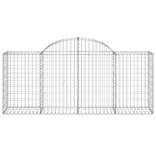NNEVL Arched Gabion Baskets 3 pcs 200x50x80/100 cm Galvanised Iron NNEVL