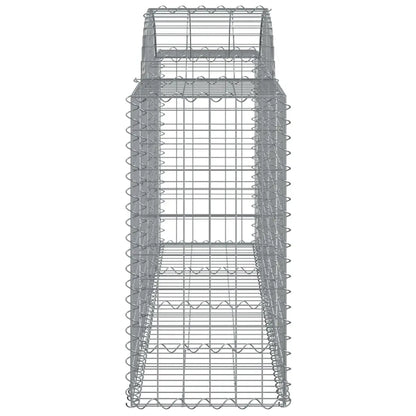NNEVL Arched Gabion Baskets 3 pcs 200x50x80/100 cm Galvanised Iron NNEVL
