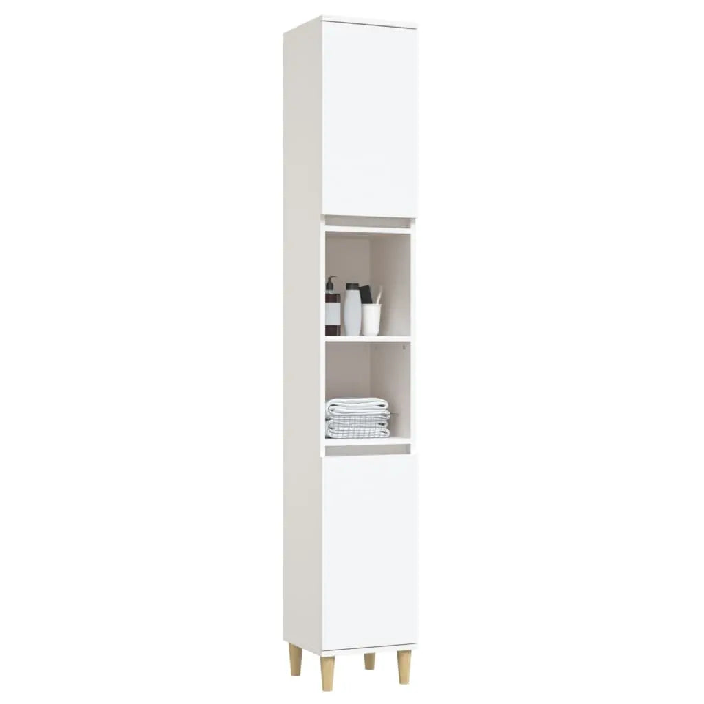 NNEVL Bathroom Cabinet White 30x30x190 cm Engineered Wood NNEVL