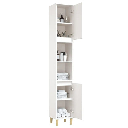 NNEVL Bathroom Cabinet White 30x30x190 cm Engineered Wood NNEVL