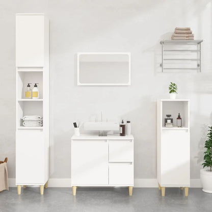 NNEVL Bathroom Cabinet White 30x30x190 cm Engineered Wood NNEVL