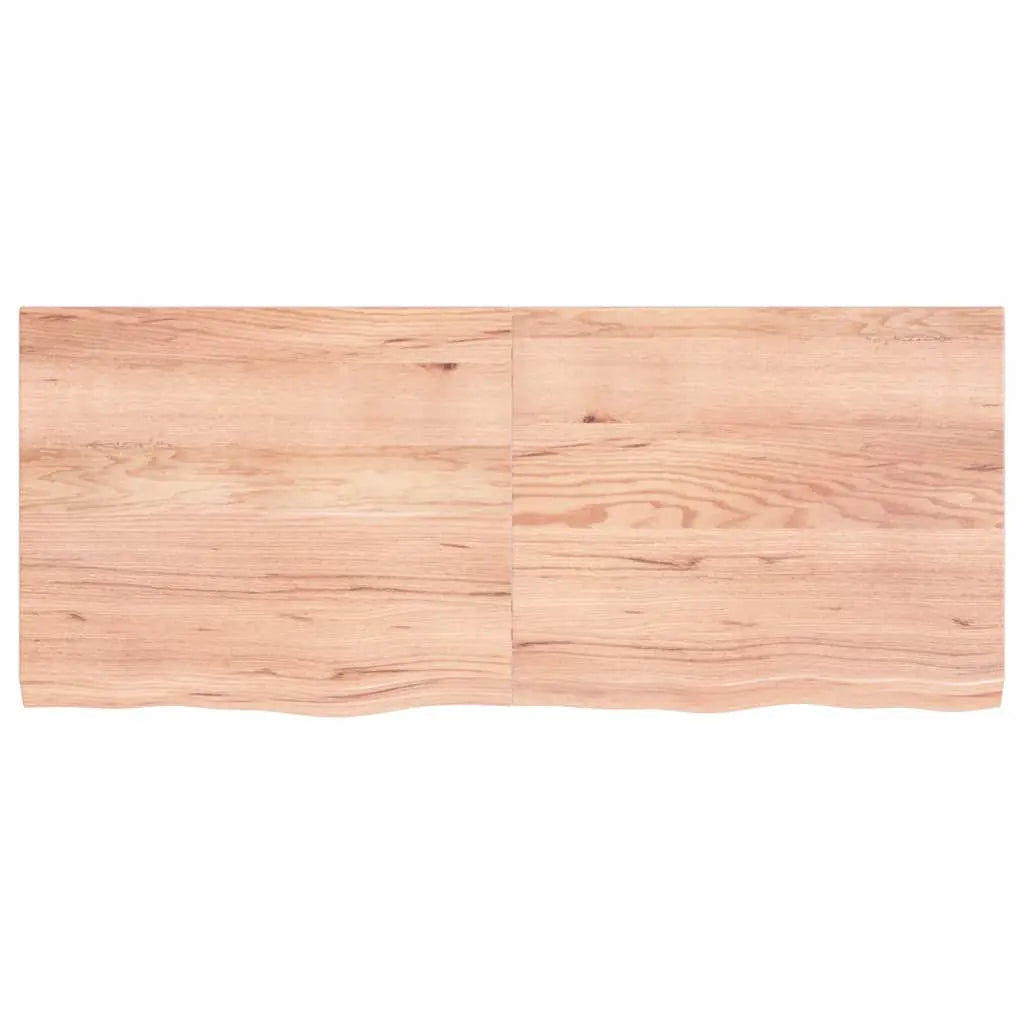 NNEVL Table Top Light Brown 120x50x4 cm Treated Solid Wood Oak NNEVL