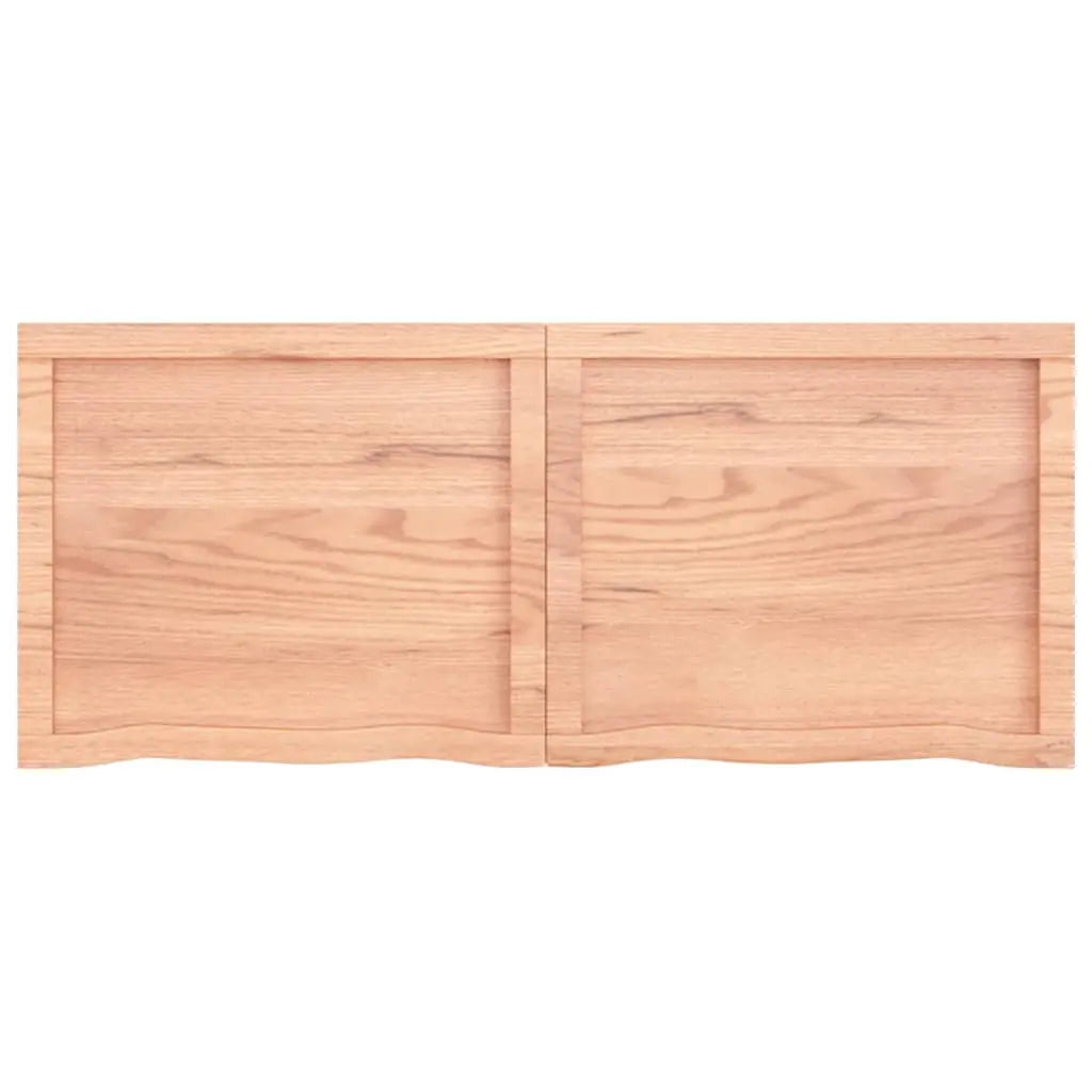 NNEVL Table Top Light Brown 120x50x4 cm Treated Solid Wood Oak NNEVL