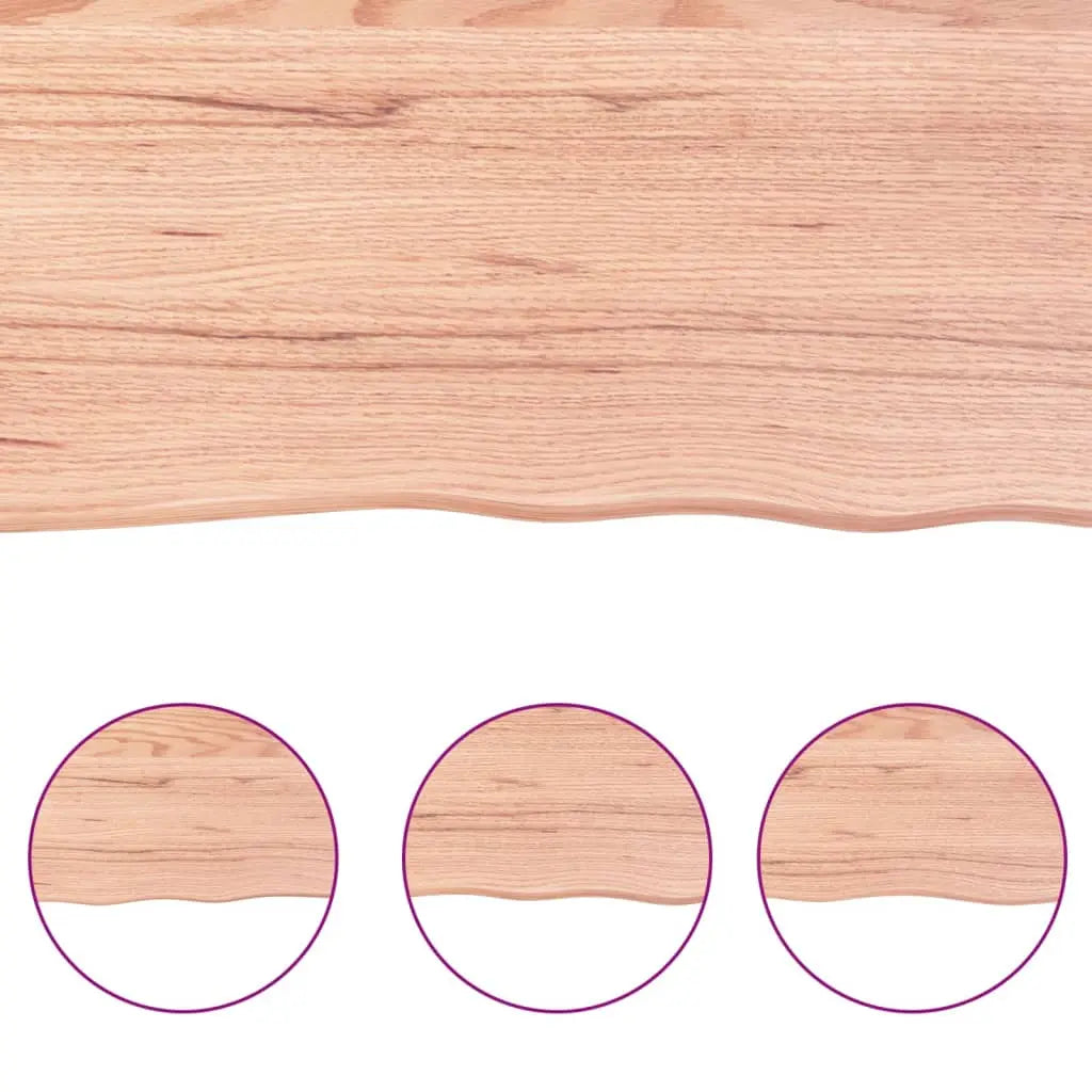 NNEVL Table Top Light Brown 120x50x4 cm Treated Solid Wood Oak NNEVL