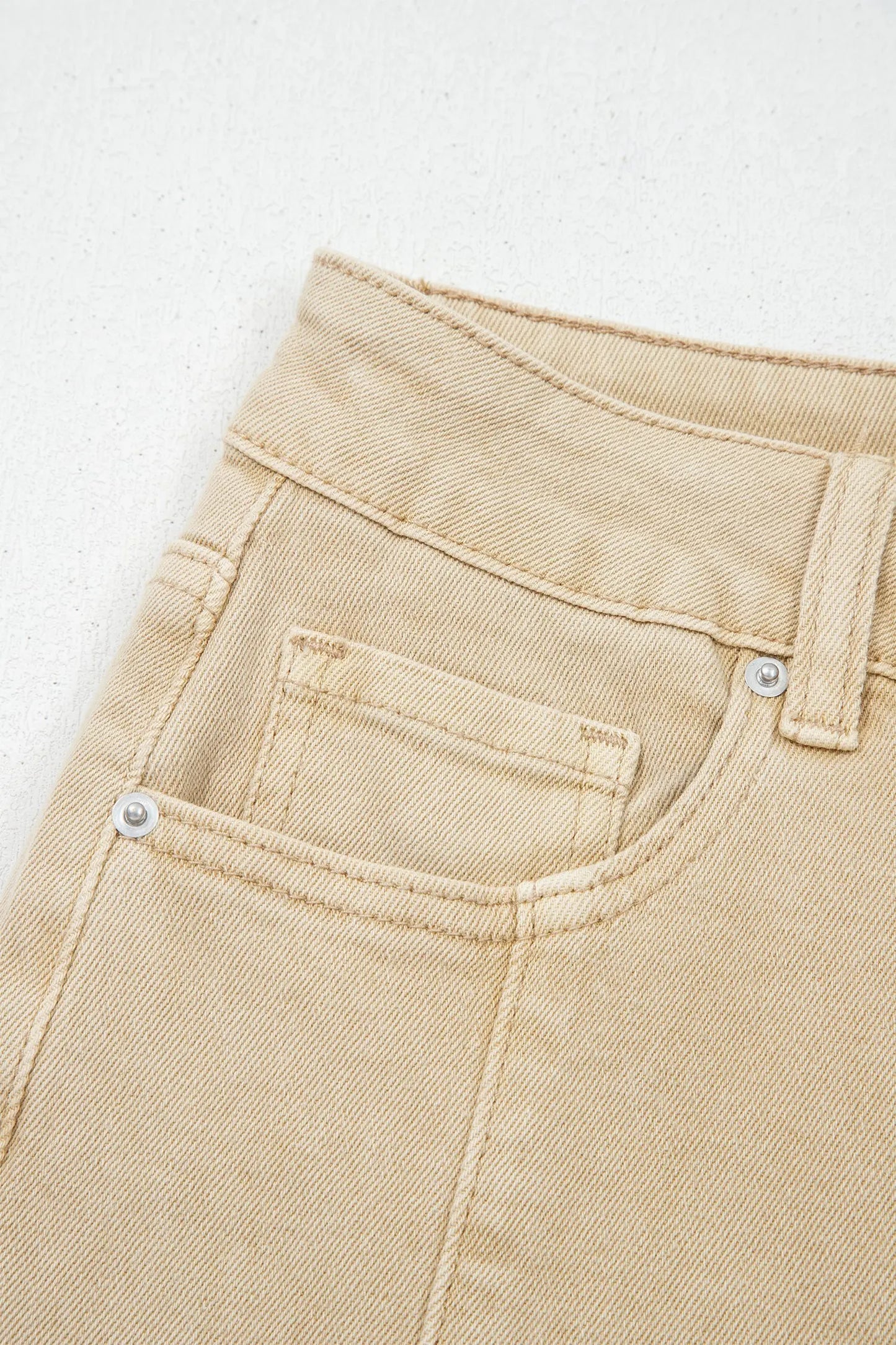 Red Sandalwood Solid Color Seamed Center Wide Leg Cropped Jeans Dear-Lover Dropshipping