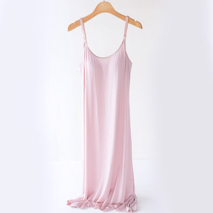 Plus Size Loose Camisoles For Breastfeeding Base Skirt With Chest Pad Sunderwear-free