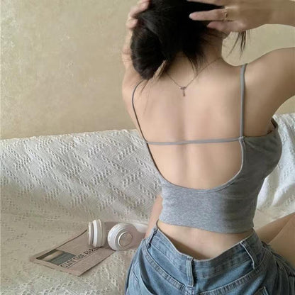 Inner Design Short Top Outer Wear Chest Pad Camisole For Women