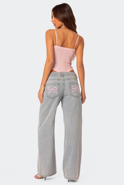 Women's Fashion Loose Retro Printed Jeans