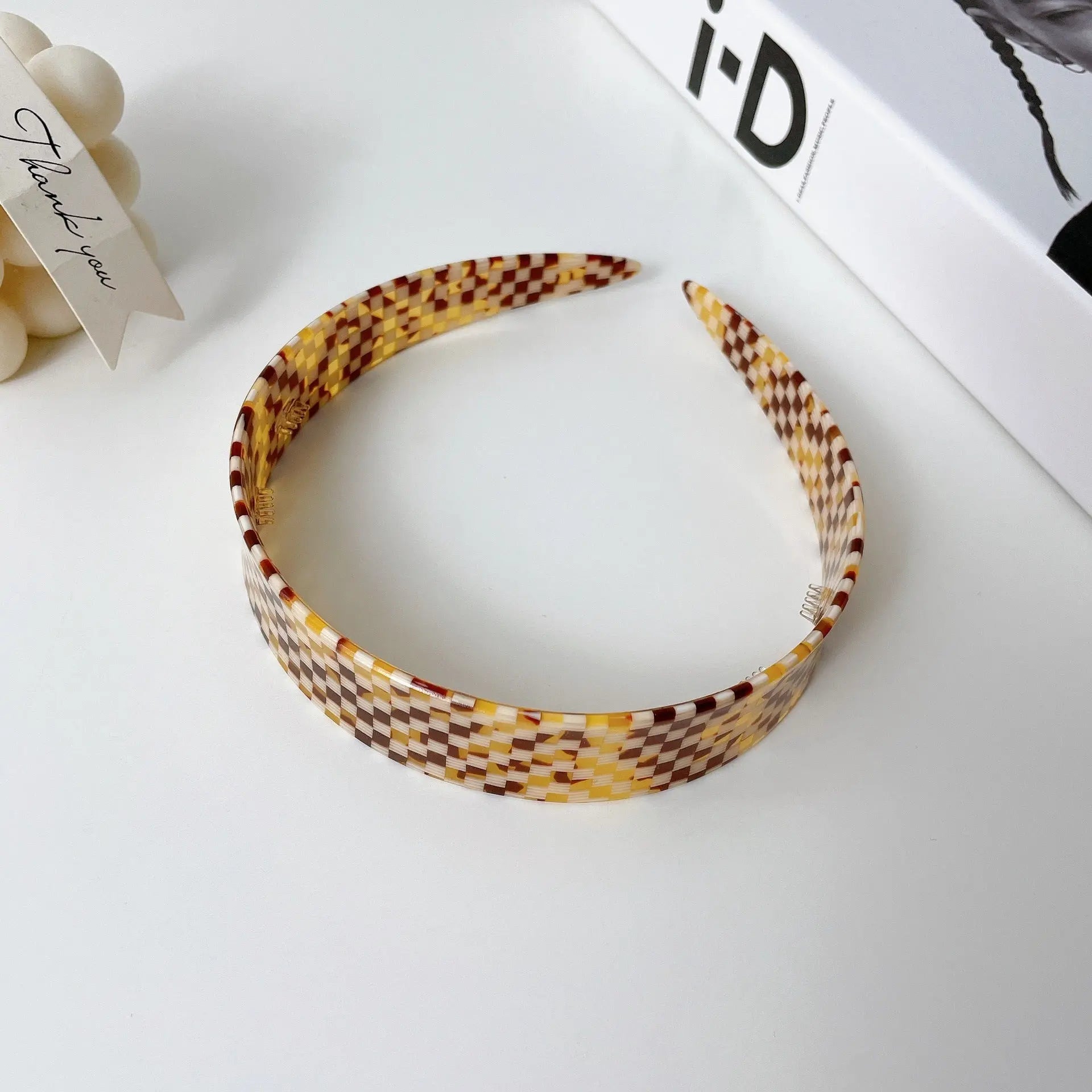 Cellulose Acetate Sheet Hair Accessories Plaid Headband For Women My Store