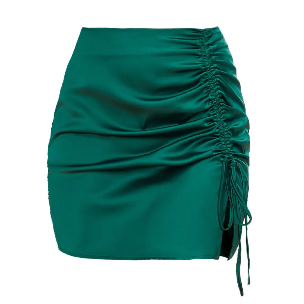 Pleating High Waist Zip Skirt For Women My Store