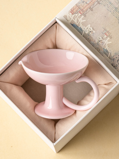 Ceramic Pedestal Candle Holder with Handle – Nordic Style Tealight Sta