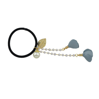 Hair Holder Accessories Pearl Long Chain Headwear Petal Elastic Hair